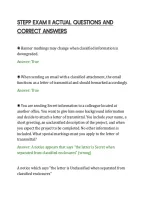 STEPP EXAM II ACTUAL QUESTIONS AND&NewLine;CORRECT ANSWERS&NewLine;