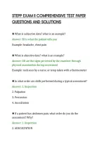 STEPP EXAM II COMPREHENSIVE TEST PAPER&NewLine;QUESTIONS AND SOLUTIONS&NewLine;