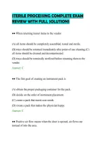 STERILE PROCESSING COMPLETE EXAM&NewLine;REVIEW WITH FULL SOLUTIONS&NewLine;