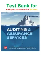 Test Bank for Auditing and Assurance Services 9th Edition by Timothy J&period; Louwers &vert; Full Test Bank All Chapters  1-12 Covered &vert; Verified Solutions