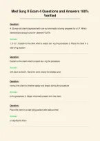 Med Surg II Exam 4 Questions and Answers 100&percnt;&NewLine;Verified