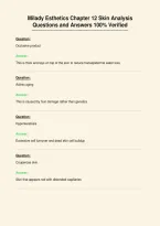 Milady Esthetics Chapter 12 Skin Analysis&NewLine;Questions and Answers 100&percnt; Verified