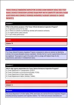 TEXAS VEHICLE EMISSIONS INSPECTOR LICENSE EXAM NEWEST 2026&sol; 2027 TEST &NewLine;BANK&vert; VEHICLE EMISSIONS LICENSE EXAM PREP WITH COMPLETE 200 REAL EXAM &NewLine;QUESTIONS AND CORRECT VERIFIED ANSWERS&sol; ALREADY GRADED A&plus; &lpar;MOST &NewLine;RECENT&excl;&excl;&rpar;