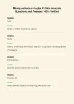 Milady esthetics chapter 12 Skin Analysis&NewLine;Questions and Answers 100&percnt; Verified