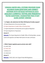 VIRGINIA WATER WELL SYSTEMS PROVIDER EXAM ACCURATE EXAM QUESTIONS AND CORRECT ANSWERS WITH DETAILED RATIONALES EACH 2026&sol;2027&vert; CURRENTLY TESTING AND FREQUENTLY TESTED QUESTIONS &vert; GUARANTEED PASS STUDY GUIDE &vert;EXPERT VERIFIED