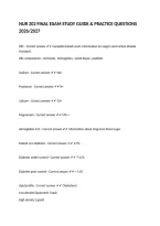 NUR 202 FINAL EXAM STUDY GUIDE & PRACTICE QUESTIONS 2026&sol;2027