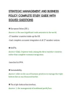 STRATEGIC MANAGEMENT AND BUSINESS&NewLine;POLICY COMPLETE STUDY GUIDE WITH&NewLine;SOLVED QUESTIONS