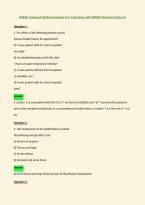 NUR631-Advanced Health Assessment Test 1 Questions with CORRECT Answers &lpar;Grade A&plus;&rpar;