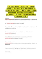 PHLEBOTOMY&colon; CHAPTER 1 EXAM &NewLine;NEWEST ACTUAL EXAM COMPLETE &NewLine;QUESTIONS AND CORRECT DETAILED &NewLine;ANSWERS &lpar;VERIFIED ANSWERS&rpar; &NewLine;&vert;ALREADY GRADED A&plus;&vert;&vert;BRAND NEW &NewLine;VERSION 2026&excl;&excl;&excl; 