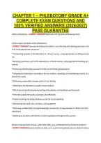 CHAPTER 1 &ndash; PHLEBOTOMY GRADE A&plus; &NewLine;COMPLETE EXAM QUESTIONS AND &NewLine;100&percnt; VERIFIED ANSWERS &lpar;2026&sol;2027&rpar; &NewLine;PASS GUARANTEE 