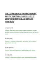 STRUCTURE AND FUNCTION OF THE BODY&NewLine;PATTON THIBODEAU CHAPTERS 1 TO 22&NewLine;PRACTICE QUESTIONS AND DETAILED&NewLine;SOLUTIONS&NewLine;