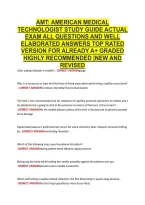 AMT&colon; AMERICAN MEDICAL &NewLine;TECHNOLOGIST STUDY GUIDE ACTUAL &NewLine;EXAM ALL QUESTIONS AND WELL &NewLine;ELABORATED ANSWERS TOP RATED &NewLine;VERSION FOR ALREADY A&plus; GRADED &NewLine;HIGHLY RECOMMENDED &vert;NEW AND &NewLine;REVISED 