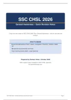 SSC CHSL 2026 General Awareness Quick Revision Notes &vert; Polity&comma; History&comma; Geography&comma; Economy&comma; Science & Static GK One-Liners