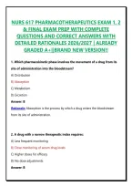 NURS 617 PHARMACOTHERAPEUTICS EXAM 1&comma; 2 & FINAL EXAM PREP WITH COMPLETE QUESTIONS AND CORRECT ANSWERS WITH DETAILED RATIONALES 2026&sol;2027 &vert; ALREADY GRADED A&plus;&vert;&vert;BRAND NEW VERSION&excl;&excl;