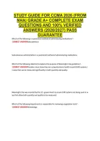 STUDY GUIDE FOR CCMA 2026 &lpar;FROM &NewLine;NHA&rpar; GRADE A&plus; COMPLETE EXAM &NewLine;QUESTIONS AND 100&percnt; VERIFIED &NewLine;ANSWERS &lpar;2026&sol;2027&rpar; PASS &NewLine;GUARANTEE 