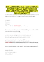 NHA CCMA PRACTICE TEST GRADE A&plus; &NewLine;COMPLETE EXAM QUESTIONS AND &NewLine;100&percnt; VERIFIED ANSWERS &lpar;2026&sol;2027&rpar; &NewLine;PASS GUARANTEE