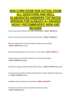 NHA CCMA EXAM 2026 ACTUAL EXAM &NewLine;ALL QUESTIONS AND WELL &NewLine;ELABORATED ANSWERS TOP RATED &NewLine;VERSION FOR ALREADY A&plus; GRADED &NewLine;HIGHLY RECOMMENDED &vert;NEW AND &NewLine;REVISED 