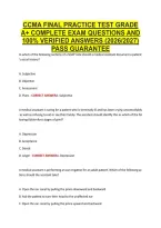CCMA FINAL PRACTICE TEST GRADE &NewLine;A&plus; COMPLETE EXAM QUESTIONS AND &NewLine;100&percnt; VERIFIED ANSWERS &lpar;2026&sol;2027&rpar; &NewLine;PASS GUARANTEE 