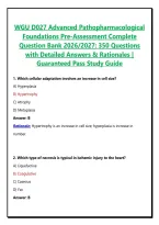 WGU D027 Advanced Pathopharmacological Foundations Pre-Assessment Complete Question Bank 2026&sol;2027&colon; 350 Questions with Detailed Answers & Rationales &vert; Guaranteed Pass Study Guide