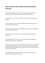 NUR 112 EXAM 1 STUDY GUIDE & PRACTICE QUESTIONS 2026&sol;2027