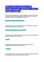 ANCC Practice Questions with Verified Answers 2026&sol;2027 Latest & Already Graded A 