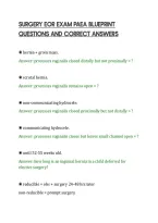 SURGERY EOR EXAM PAEA BLUEPRINT&NewLine;QUESTIONS AND CORRECT ANSWERS