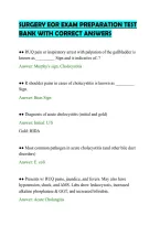 SURGERY EOR EXAM PREPARATION TEST&NewLine;BANK WITH CORRECT ANSWERS&NewLine;