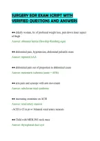 SURGERY EOR EXAM SCRIPT WITH&NewLine;VERIFIED QUESTIONS AND ANSWERS