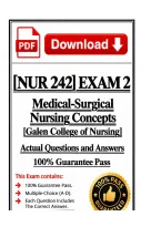 NUR 242 exam 2&vert; Medical-Surgical 2026 Update &vert;100&percnt; Correct &ndash; Galen College