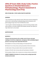 APEA 3P Exam 2026 &vert; Study Guide&comma; Practice Questions & Detailed Rationales &vert; Pathophysiology&comma; Physical Assessment & Pharmacology Exam Prep