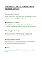 TABC FINAL COMPLETE TEST PAPER WITH&NewLine;CORRECT ANSWERS&NewLine;
