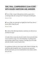 TABC FINAL COMPREHENSIVE EXAM SCRIPT&NewLine;WITH SOLVED QUESTIONS AND ANSWERS&NewLine;