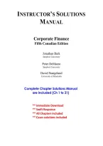 CORPORATE FINANCE&comma; 5TH CANADIAN EDITION &mdash; INSTRUCTOR&rsquo;S SOLUTIONS MANUAL &vert; BY JONATHAN BERK&comma; PETER DEMARZO&comma; AND DAVID STANGELAND &vert; ALL CHAPTERS 1 - 31