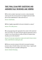 TABC FINAL EXAM PREP QUESTIONS AND&NewLine;ANSWERS FULLY REVIEWED AND VERIFIED