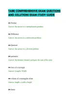 TABE COMPREHENSIVE EXAM QUESTIONS&NewLine;AND SOLUTIONS EXAM STUDY GUIDE&NewLine;