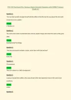PSYC 210 Final Exam &lpar;Mrs&period; Donovan Liberty University&rpar; Questions with CORRECT Answers&NewLine;&lpar;Grade A&plus;&rpar;