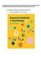Test Bank Solution for Research Methods in Psychology&colon; Evaluating a World of Information&comma; 5th Edition by Beth Morling &vert; All Lessons Included &vert; Questions & Answers 2027