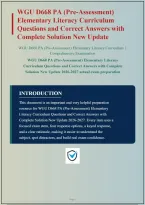 WGU D668 PRE-ASSESSMENT ELEMENTARY LITERACY CURRICULUM QUESTIONS AND CORRECT ANSWERS WITH COMPLETE RATIONALES&vert; INSTANT DOWNLOAD