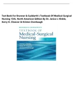 TEST BANK for Brunner & Suddarth's Textbook of Medical-Surgical Nursing 15th Edition by Janice L Hinkle &comma; Kerry Cheever & Kristen Overbaugh &vert; Complete 68 Chapters