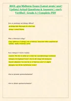 BIOL 459 Midterm Exam Study Guide &vert; Behavioral Ecology Questions & Answers &lpar;2026&sol;2027&rpar; &vert; Complete PDF