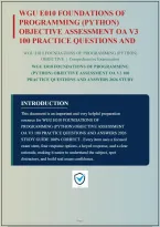 WGU E010 FOUNDATIONS OF PROGRAMMING &lpar;PYTHON&rpar; OBJECTIVE ASSESSMENT OA V3 PRACTICE QUESTIONS AND ANSWERS WITH RATIONALES&vert; INSTANT DOWNLOAD