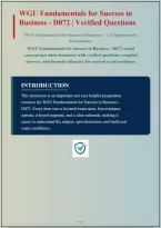 WGU FUNDAMENTALS FOR SUCCESS IN BUSINESS D072 PRACTICE EXAM QUESTIONS AND CORRECT ANSWERS PLUS RATIONALES&vert; INSTANT DOWNLOAD