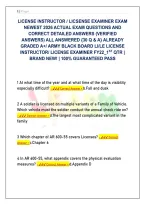 Army Blackboard License Instructor &sol; License Examiner Exam 2026 &vert; 30 Actual LI&sol;LE Q&As & Verified Answers&NewLine;