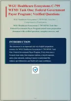 WGU HEALTHCARE ECOSYSTEMS C-799 WFM1 TASK ONE FEDERAL GOVERNMENT PAYOR PROGRAM QUESTIONS AND CORRECT ANSWERS WITH RATIONALES&vert; INSTANT DOWNLOAD