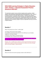 WGU D389 Learning Strategies in Higher Education Task 1 Section 1&colon; Personal Assessment Practice Questions