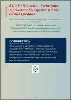 WGU VVM1 TASK 3 PERFORMANCE IMPROVEMENT MANAGEMENT C815 EXAM QUESTIONS AND CORRECT ANSWERS WITH RATIONALES&vert; INSTANT DOWNLOAD