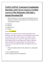 NASCLA HVAC Contractor Examination &NewLine;Questions And Correct Answers &lpar;Verified &NewLine;Answers&rpar; Plus Rationales 2026 Q&A &vert; &NewLine;Instant Download Pdf 