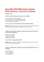 Texas Water Well Driller License Practice &NewLine;Exam  Questions &mdash; Correct Answers &plus; Rationales