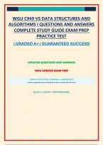 WGU C949 V5 DATA STRUCTURES AND ALGORITHMS I QUESTIONS AND ANSWERS COMPLETE STUDY GUIDE EXAM PREP PRACTICE TEST
