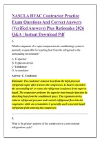 NASCLA HVAC Contractor Practice &NewLine;Exam Questions And Correct Answers &NewLine;&lpar;Verified Answers&rpar; Plus Rationales 2026 &NewLine;Q&A &vert; Instant Download Pdf 